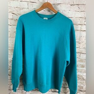 Vtg BVD Men’s XL Plain Crewneck Sweatshirt Teal USA